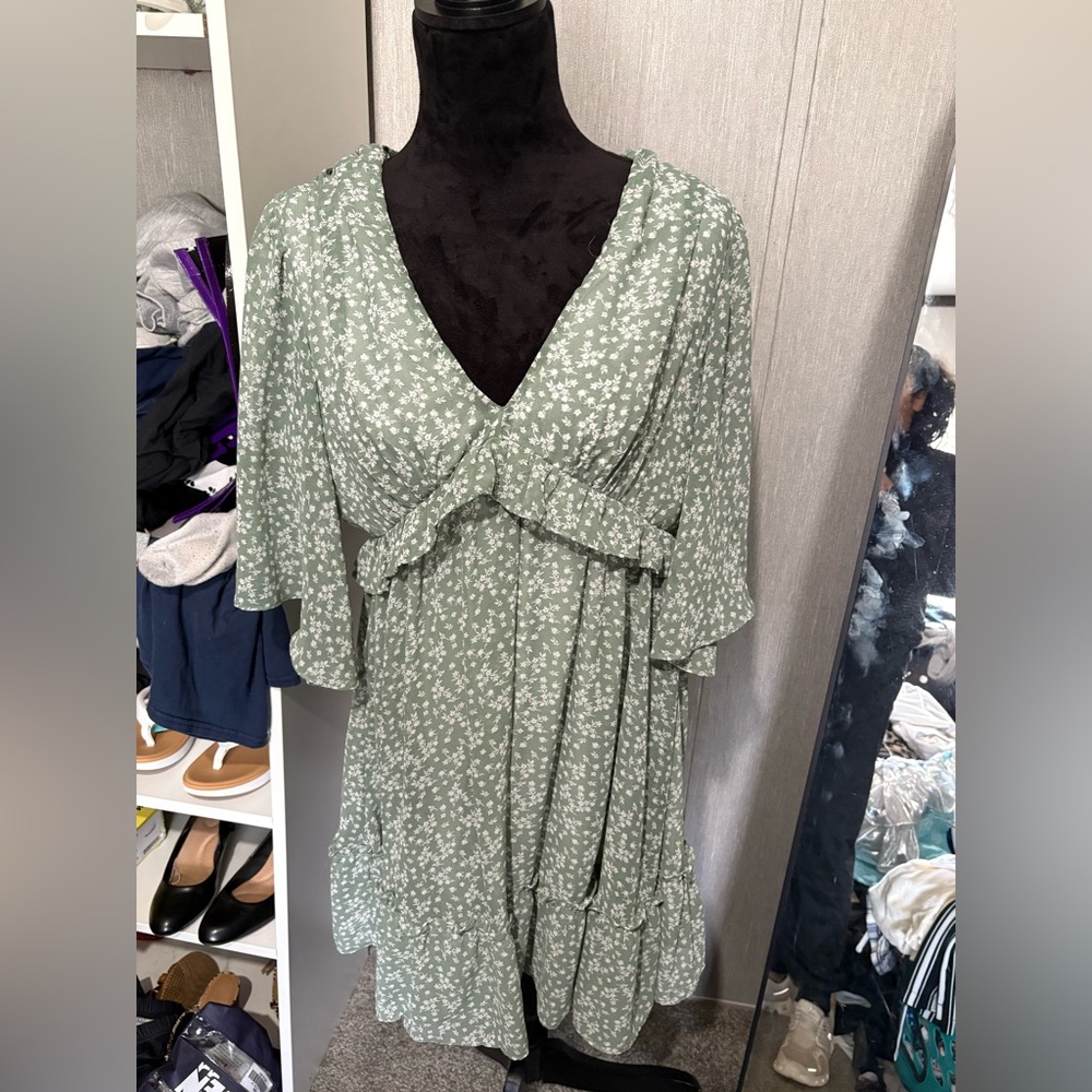 Floral Green Dress